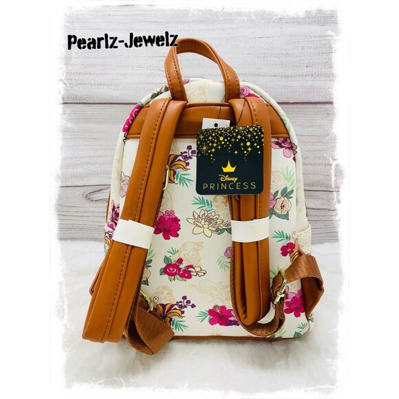 Loungefly Disney Princess Ariel Aurora Belle Rapunzel Fall Floral Mini Backpack main image 4